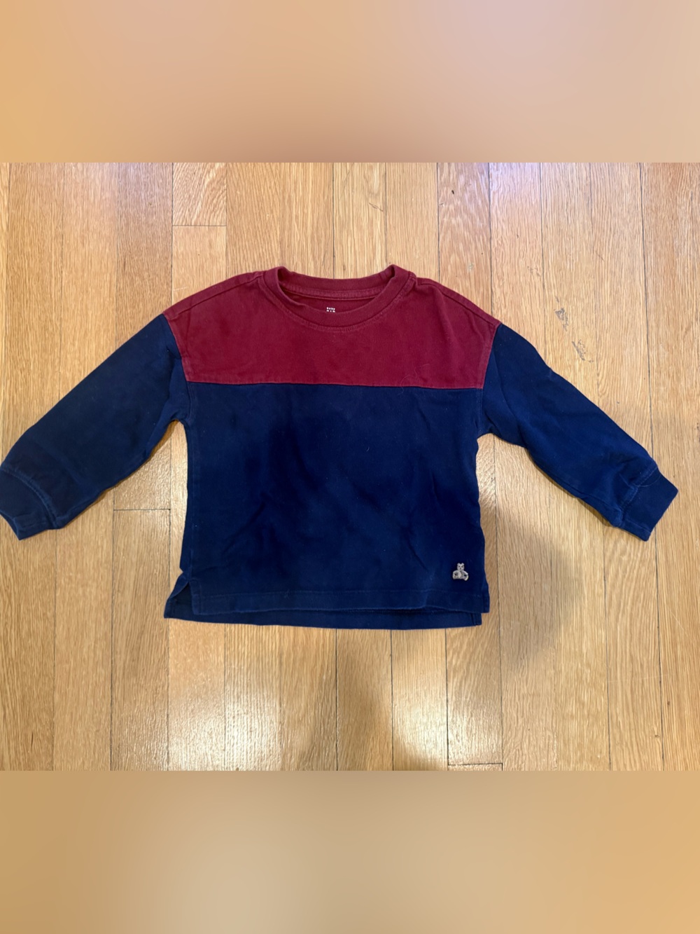 GAP Colorblock Pullover Sweatshirt in Navy and Burgundy